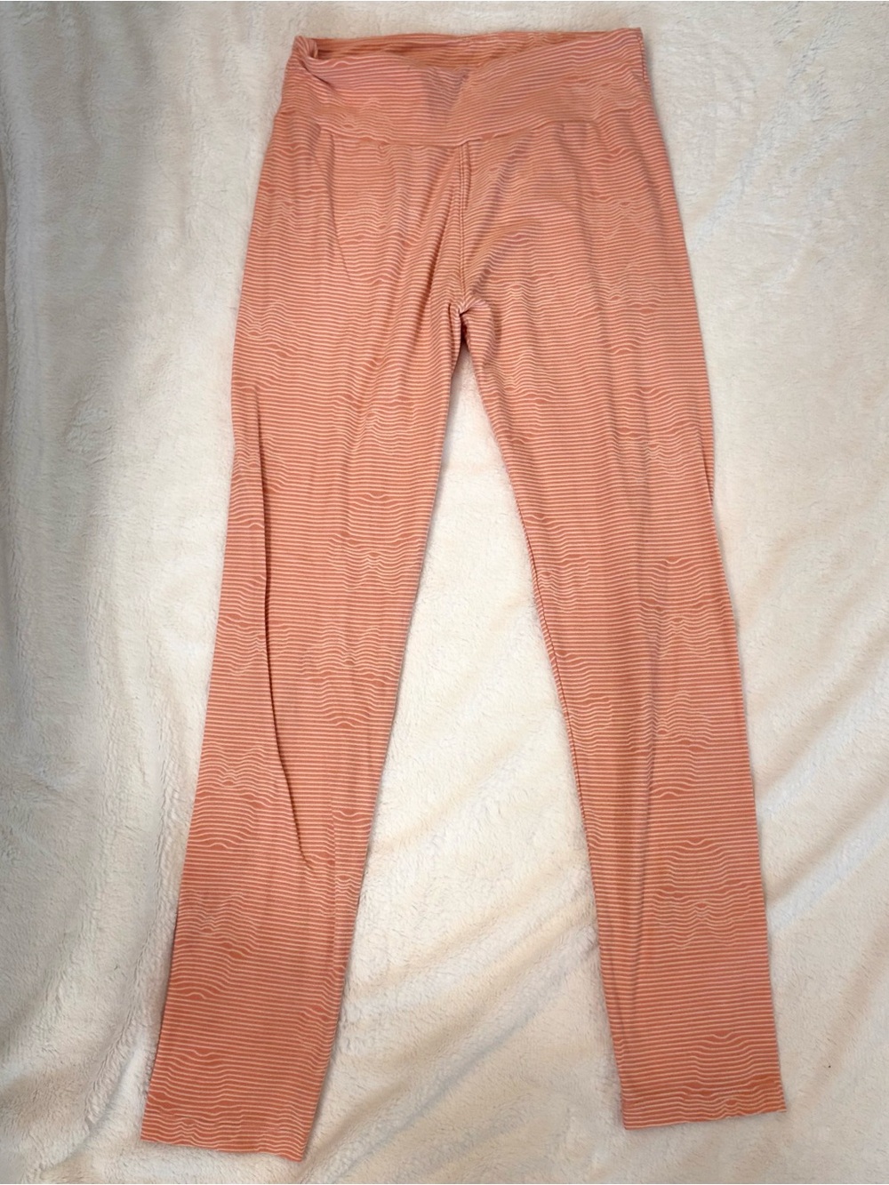 LuLaRoe Coral Pinstripe High-Waisted Leggings